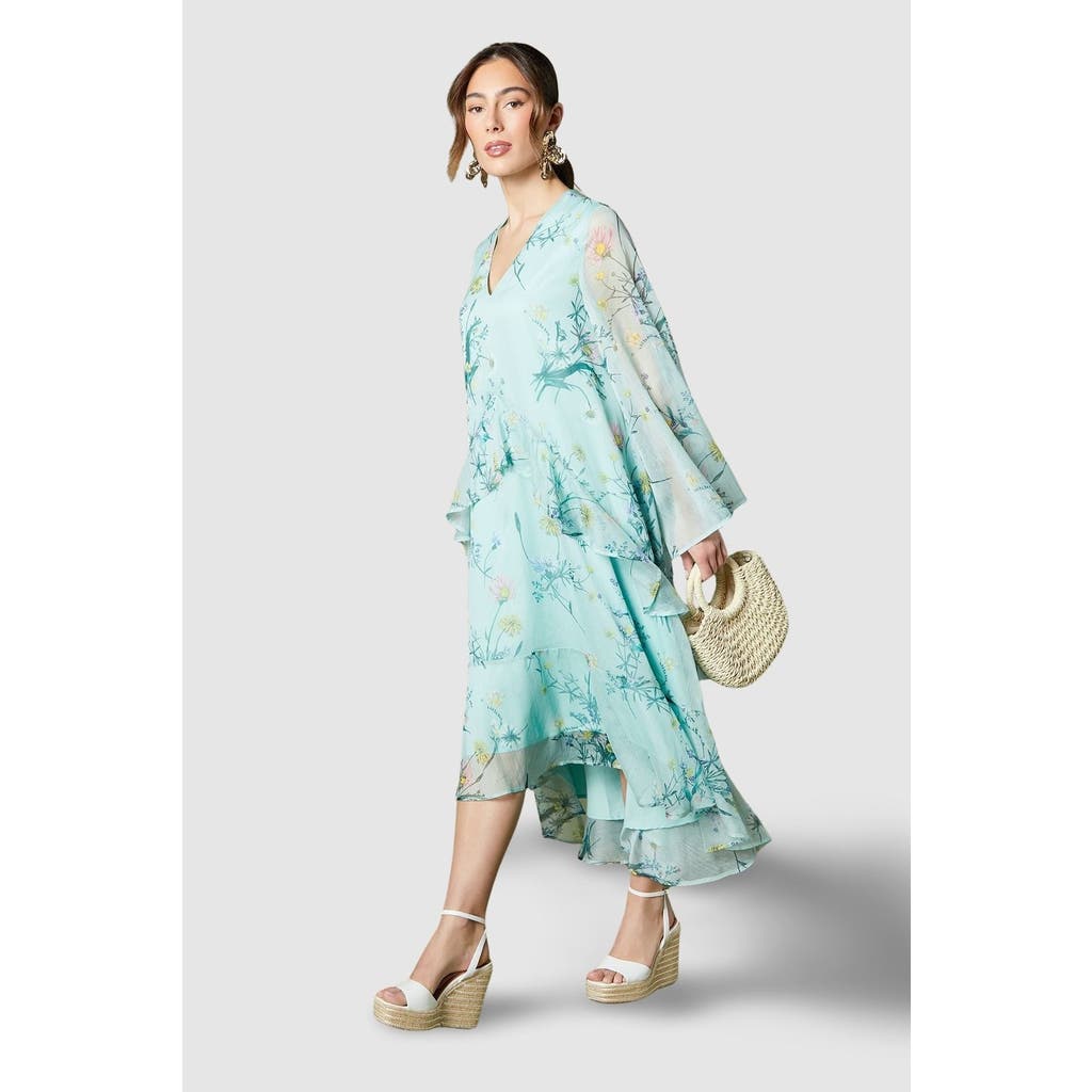 Coast Volume Frill Maxi Dress In Green