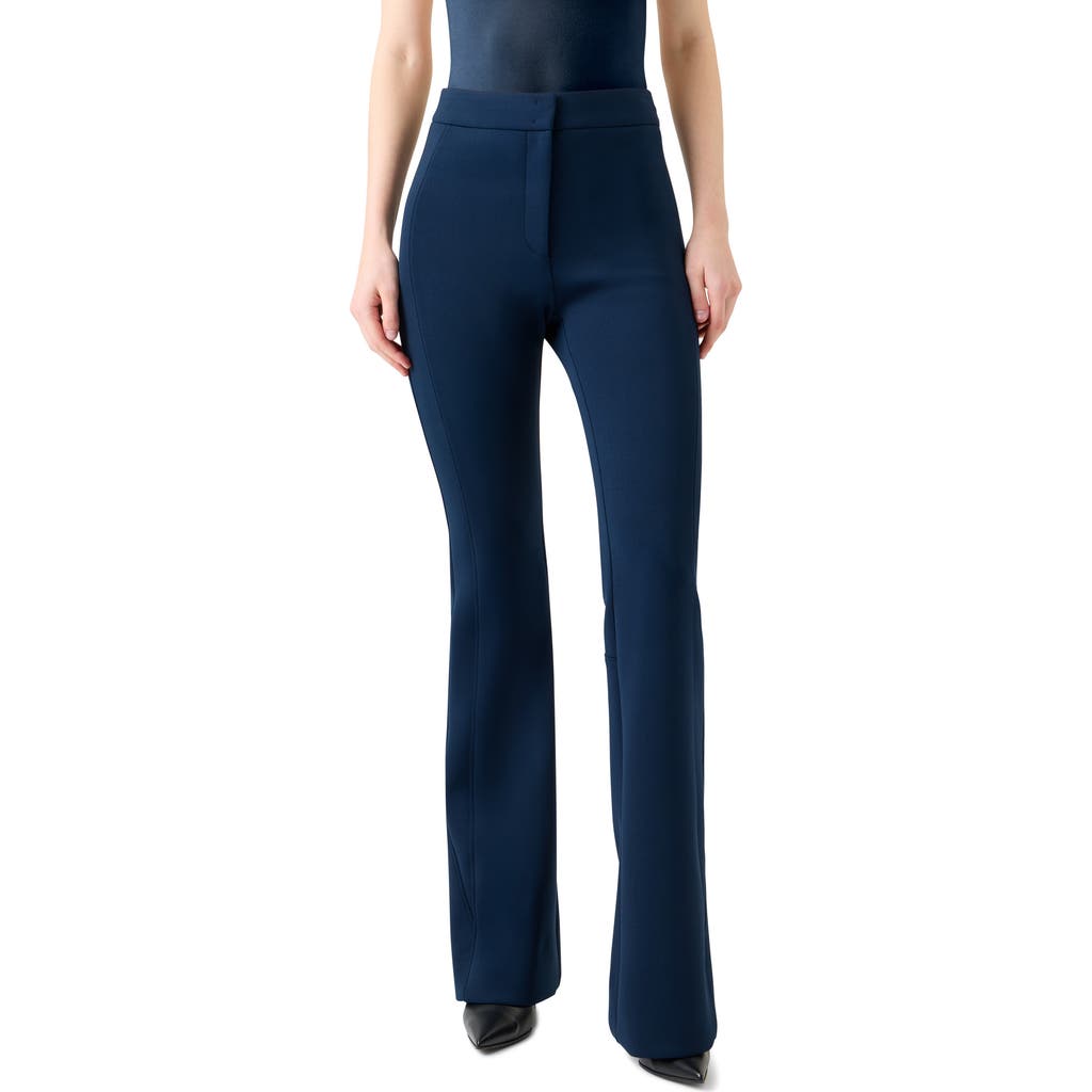 Akris Faris Techno Neoprene Bootcut Pants In Blue