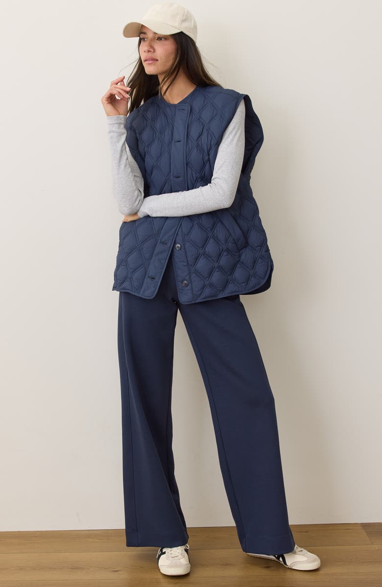 Marine Layer Marina Quilted Vest, Alternate, color, Navy