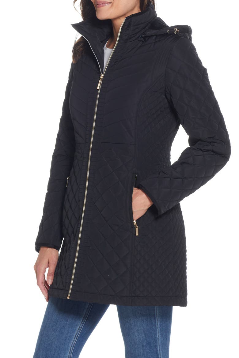 Quilted Jacket, Alternate, color, BLACK