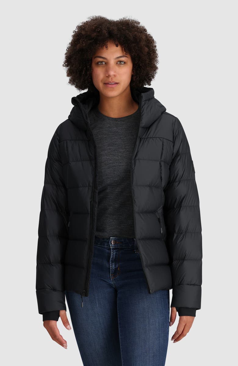 Outdoor Research Coldfront Hooded 700 Fill Power Down Puffer Jacket, Alternate, color, Solid Black