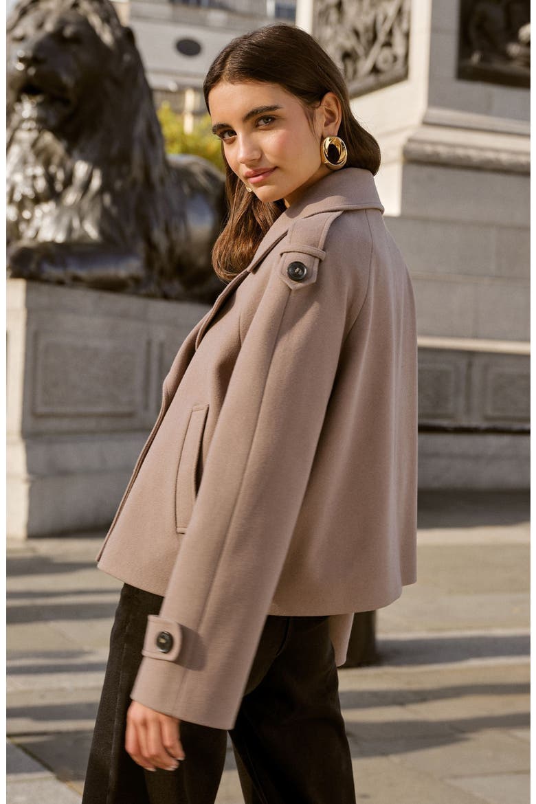 Cropped Trench Coat, Alternate, color, BEIGE