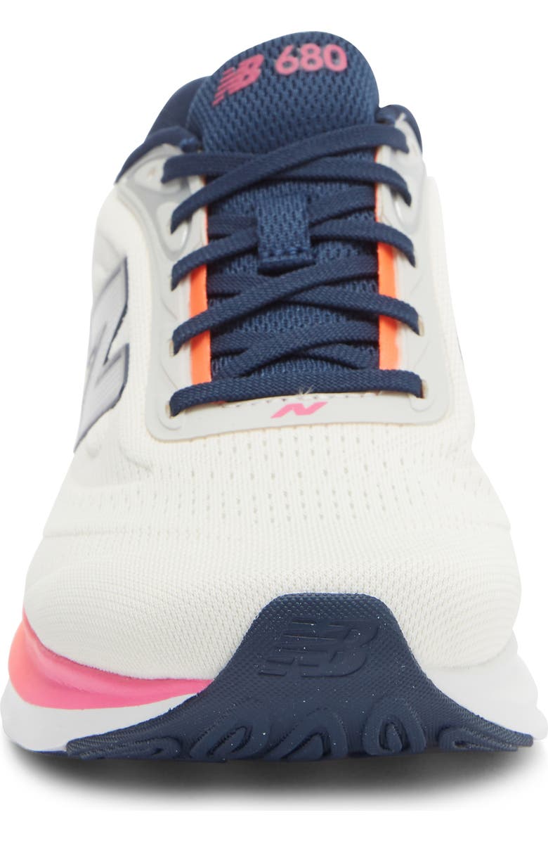New Balance 680 Running Shoe, Alternate, color, Sea Salt/ Tangerine Heat