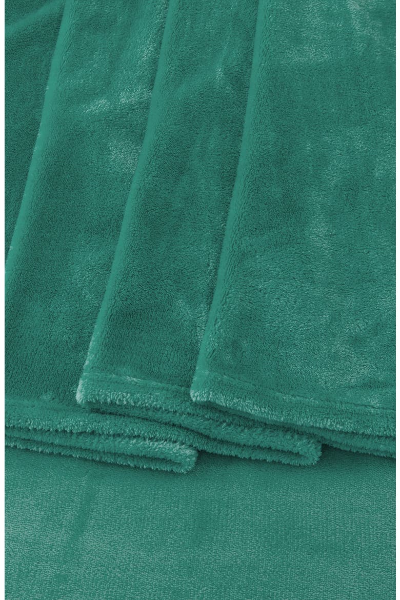 Solid Plush Velour Sheet Set, Alternate, color, AQUA