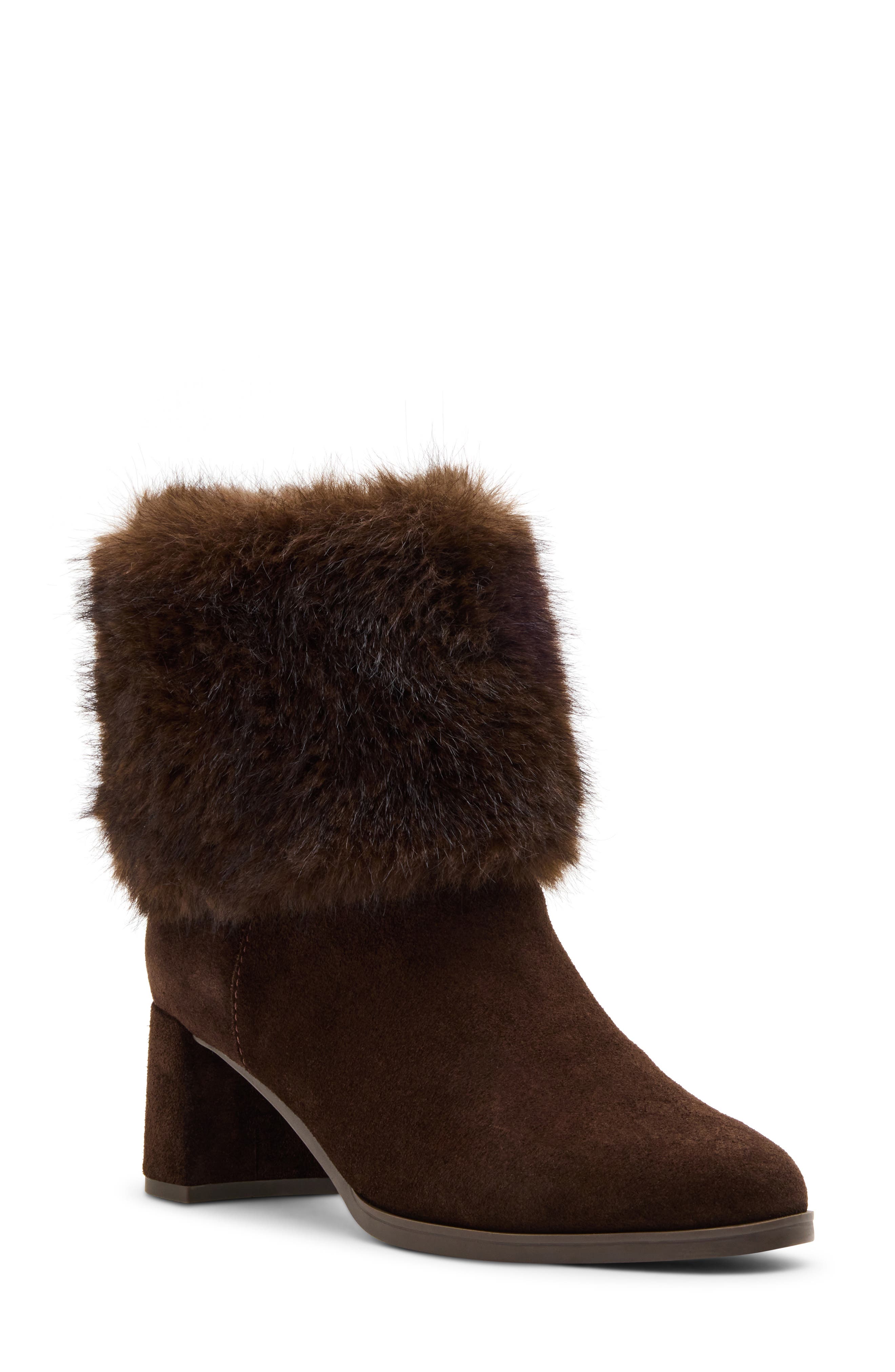 CHOCOLATE SUEDE/ FAUX FUR