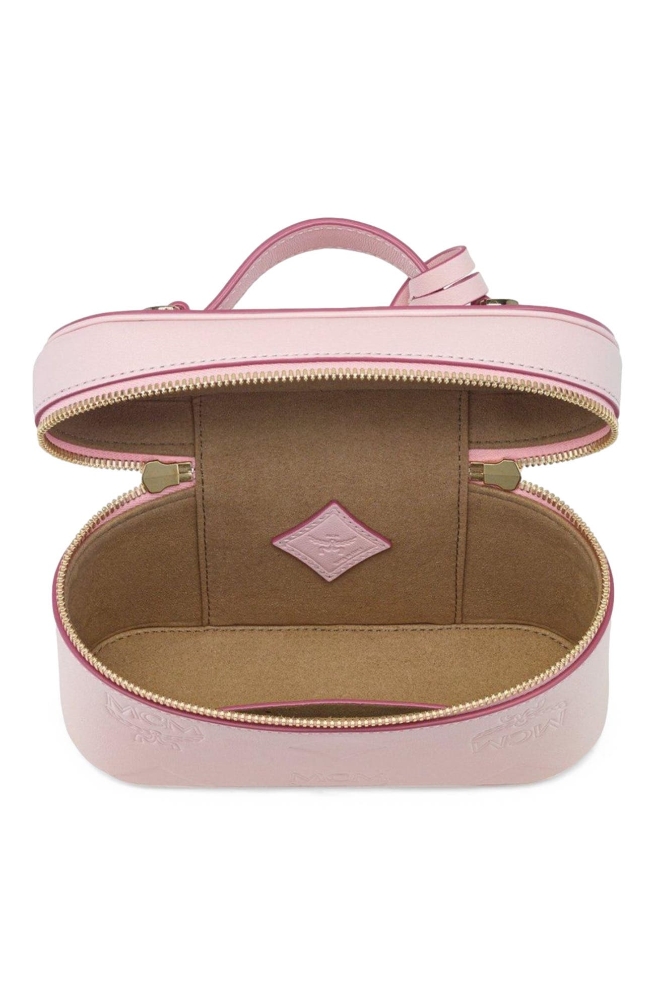 Aren Vanity Case in Maxi Monogram Leather, Alternate, color, Lotus