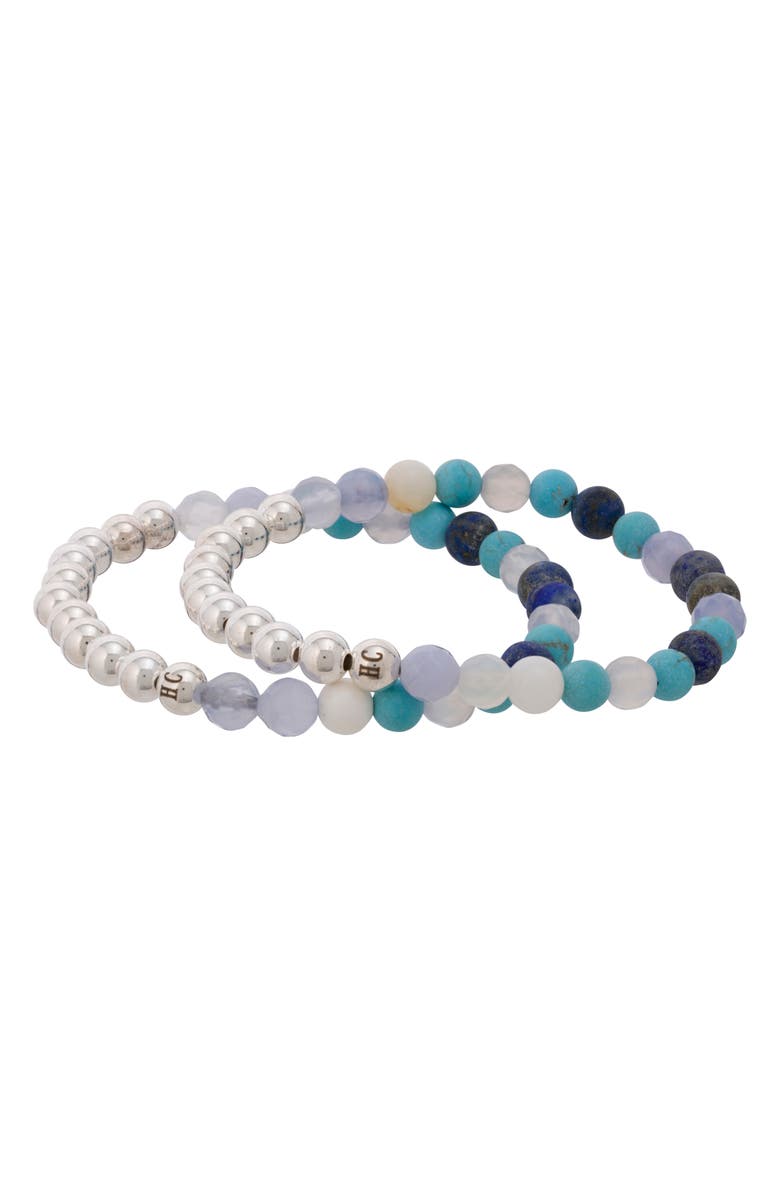 The Healer’s Collection N16 Protection & Inner Strength Set of 2 Healer's Bracelets, Alternate, color, Silver