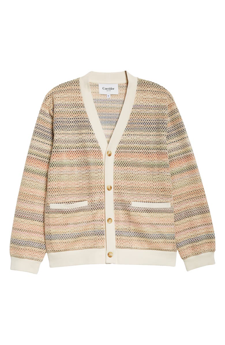 Corridor Rainbow Mesh Cardigan, Alternate, color, Pink Multi