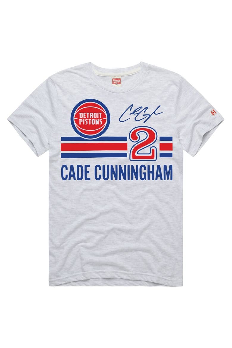 Unisex  Homage Cade Cunningham Ash Detroit Pistons Jersey Remix Tri-Blend T-Shirt, Main, color, Ash