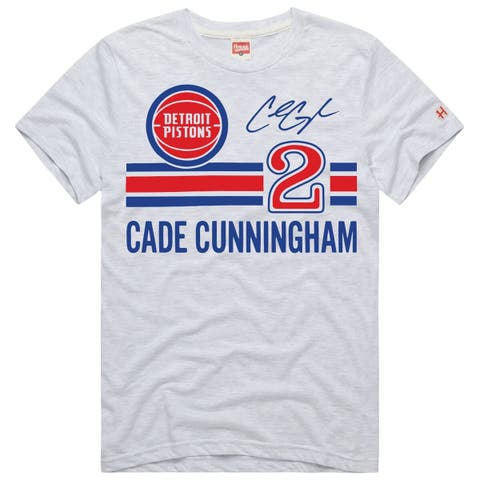 Unisex  Homage Cade Cunningham Ash Detroit Pistons Jersey Remix Tri-Blend T-Shirt
