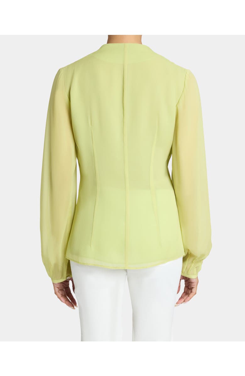 Santorelli WINNIE Long Sleeve Buttoned Blouse in Silk Georgette, Alternate, color, Pistachio