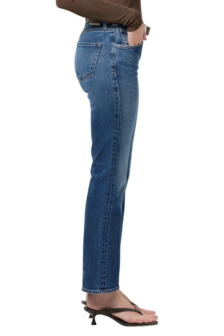 Goldie Mid Rise Kick Flare Jeans, Alternate, color, ALLISTER MEDIUM INDIGO