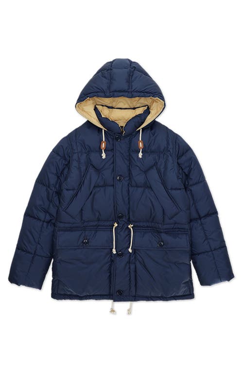 Fortela Hickory Padded Anorak Jacket In Blue