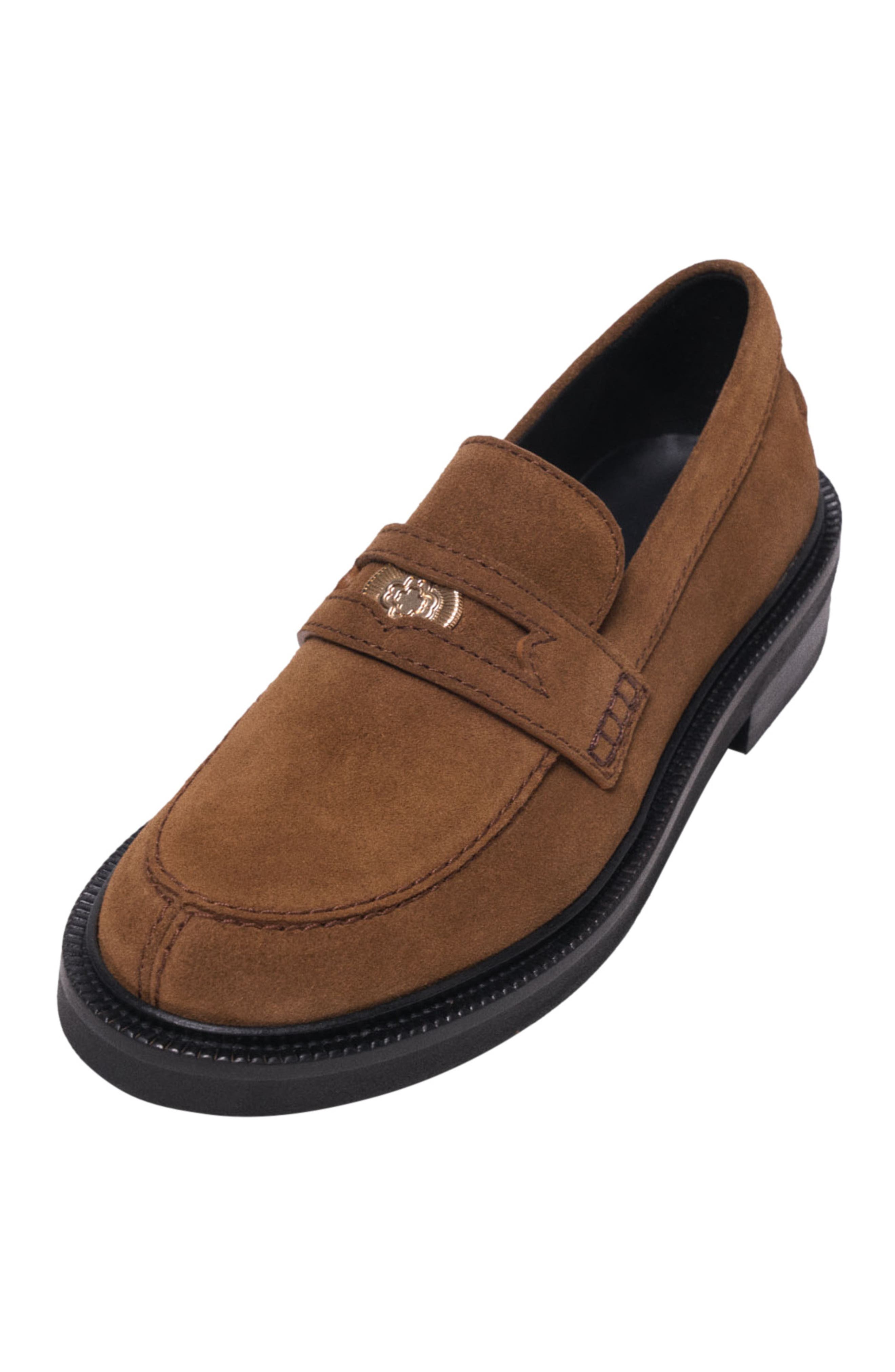 maje Suede loafers, Alternate, color, Camel