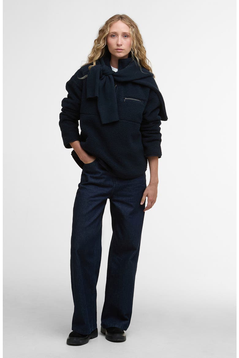Mersea Fleece Half Zip Sweater, Alternate, color, NAVY