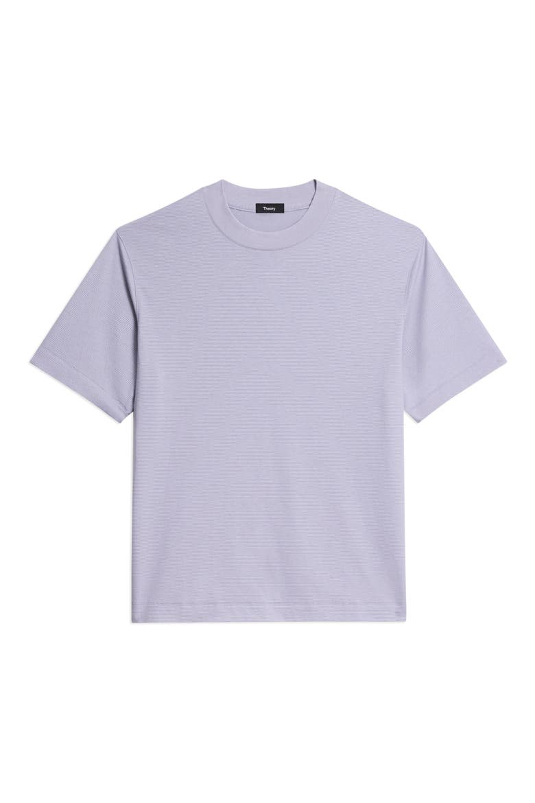 Relaxed Stripe Cotton Blend T-Shirt, Alternate, color, GRAY LILAC