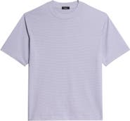 Theory Relaxed Stripe Cotton Blend T-Shirt