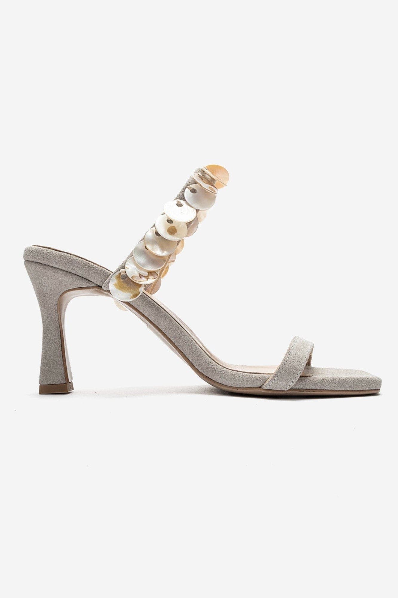 Arund Leather Stiletto Ankle Strap Sandal, Alternate, color, Beige Suede