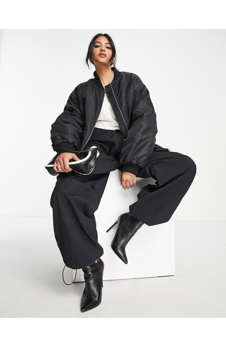 ASOS DESIGN Oversize Bomber Jacket, Alternate, color,