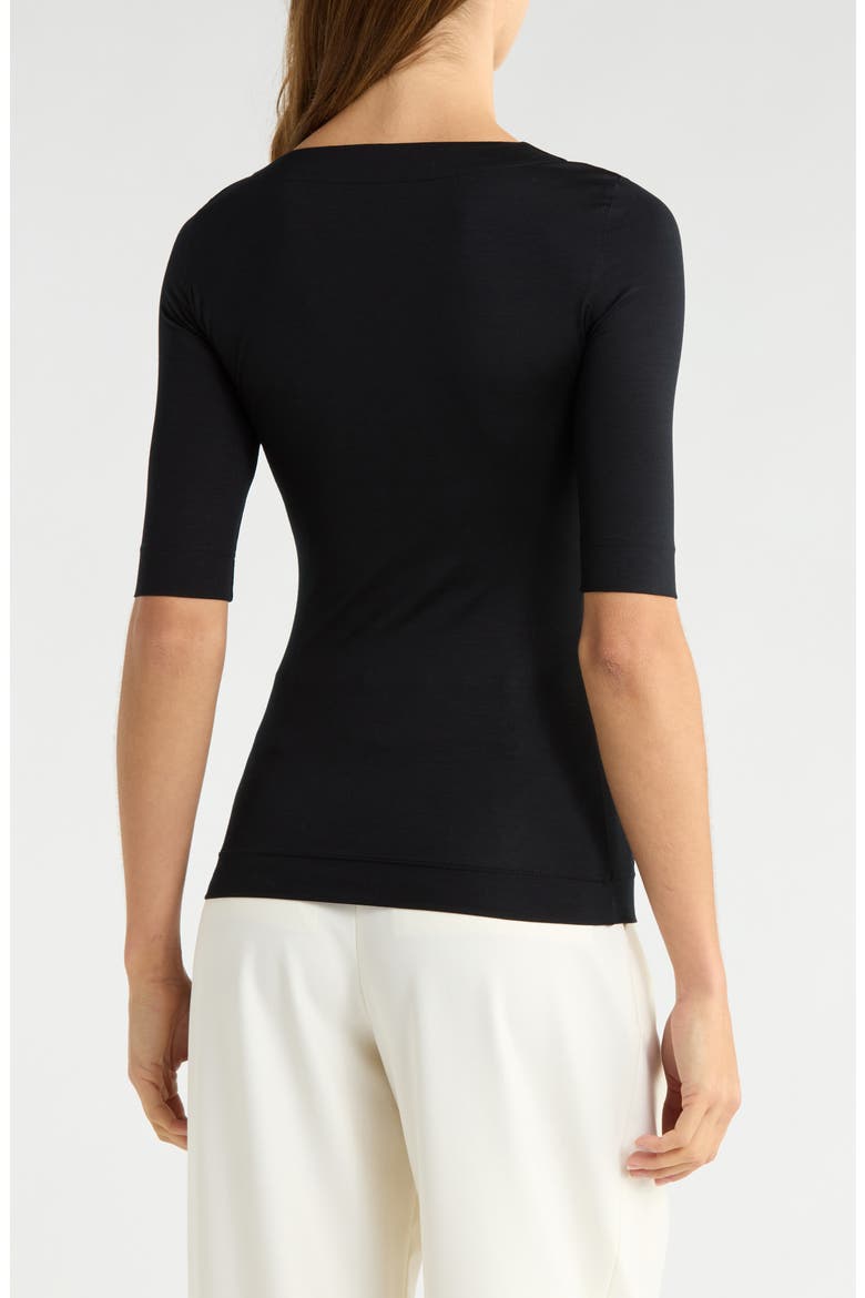 Square Neck Jersey T-Shirt, Alternate, color, BLACK