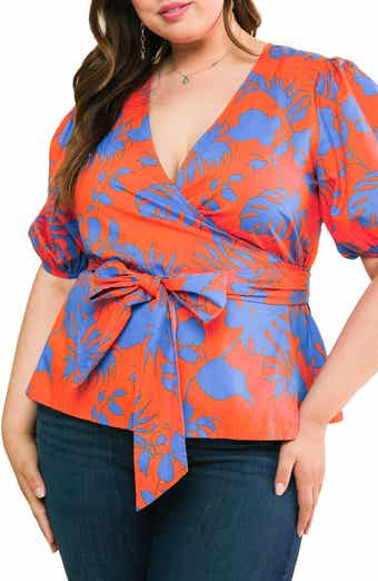 FLYING TOMATO Cotton Wrap Top