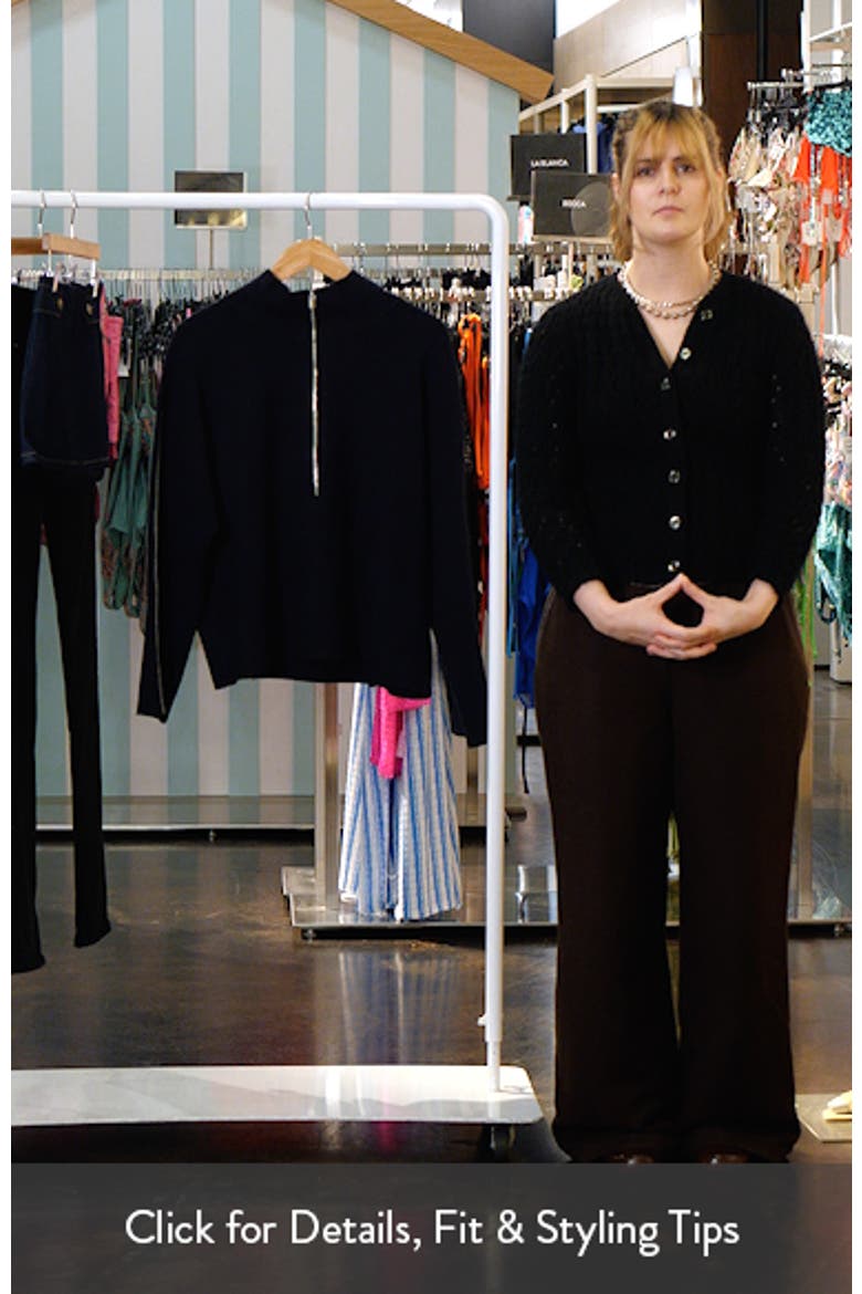 Contrast Stripe Half Zip Sweater video