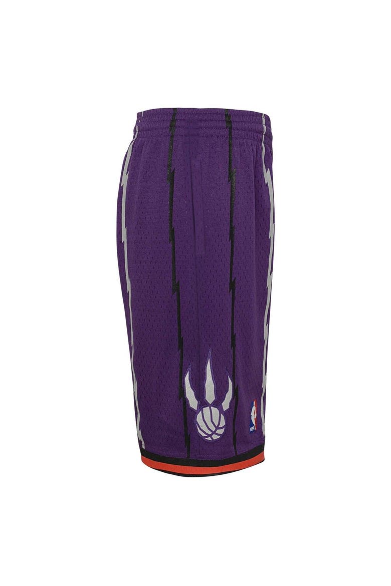 Youth Mitchell & Ness Purple Toronto Raptors Hardwood Classics Swingman Shorts, Alternate, color, Purple