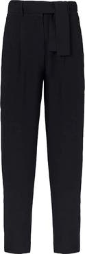 Anne Fontaine Women 's Pant Lester Black Cotblack Cotton Cropped Pants With Tailored Fit And Zippered Waistton Cropped Pants With Tailored Fit And Zippered Waist