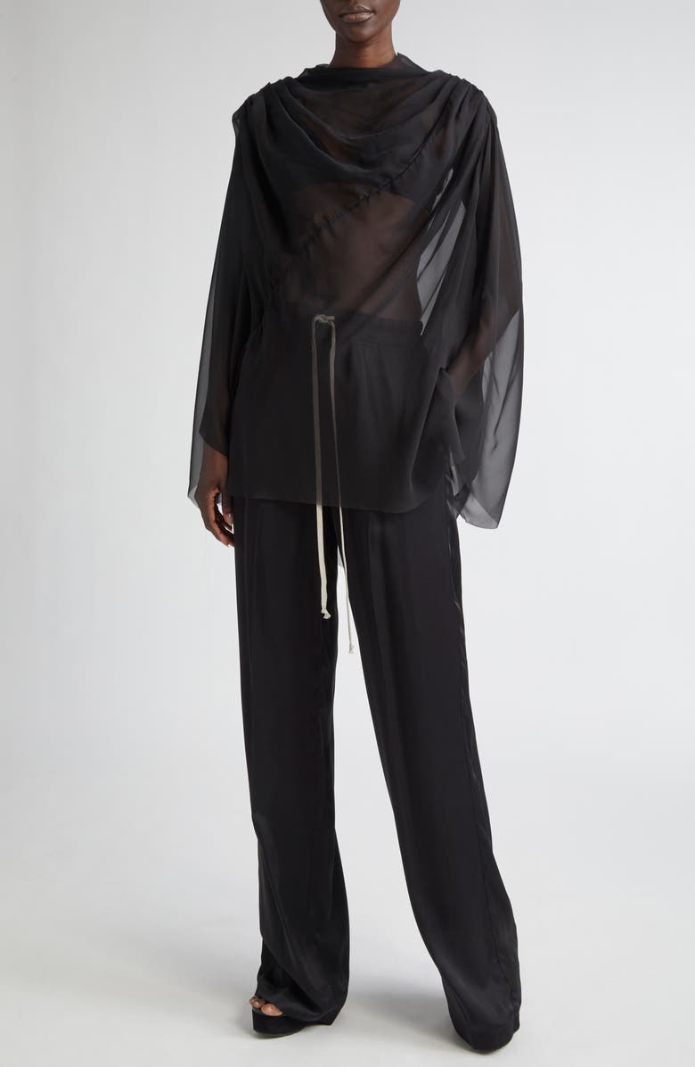 Rick Owens Dietrich Drawstring Pants, Alternate, color, Black