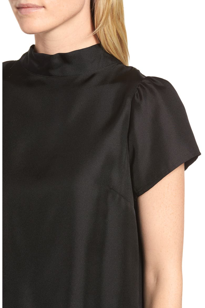 Collection Bow Back Silk Top, Alternate, color, BLACK
