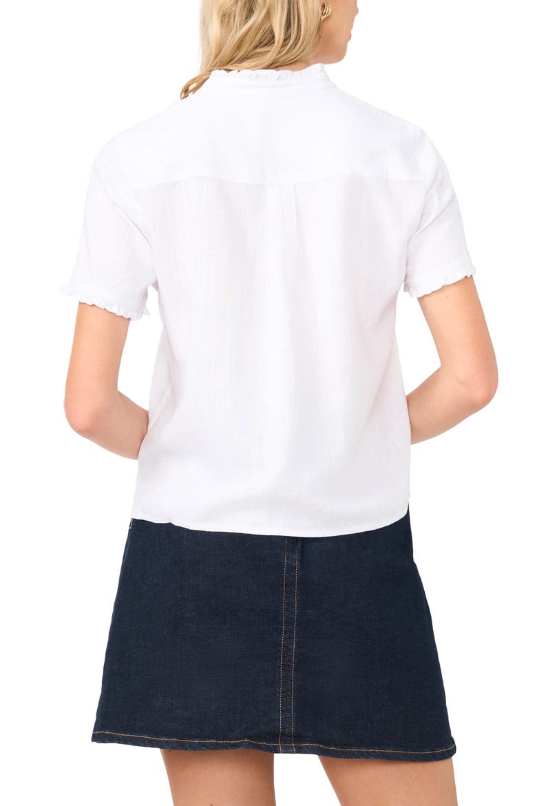 Ruffle Button-Up Shirt, Alternate, color, ULTRA WHITE