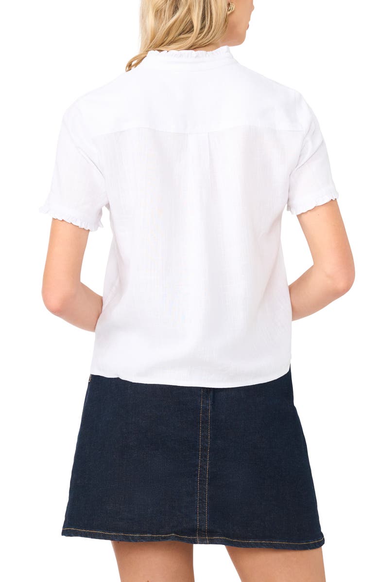 Vince Camuto Ruffle Button-Up Shirt, Alternate, color, Ultra White