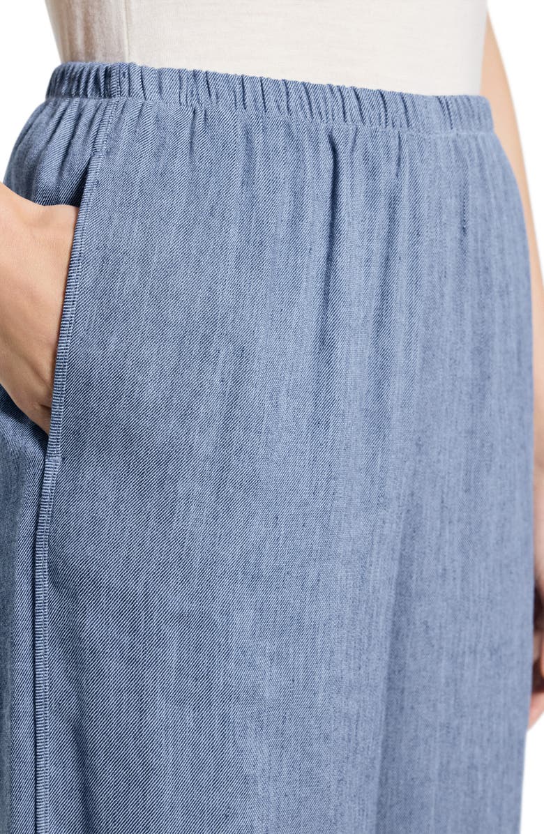 Theory Slit Hem Wide Leg Pants, Alternate, color, Light Denim