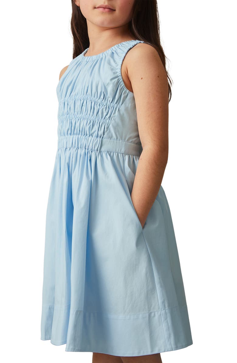Reiss Kids' Anouk Junior Cotton Dress, Alternate, color, Blue