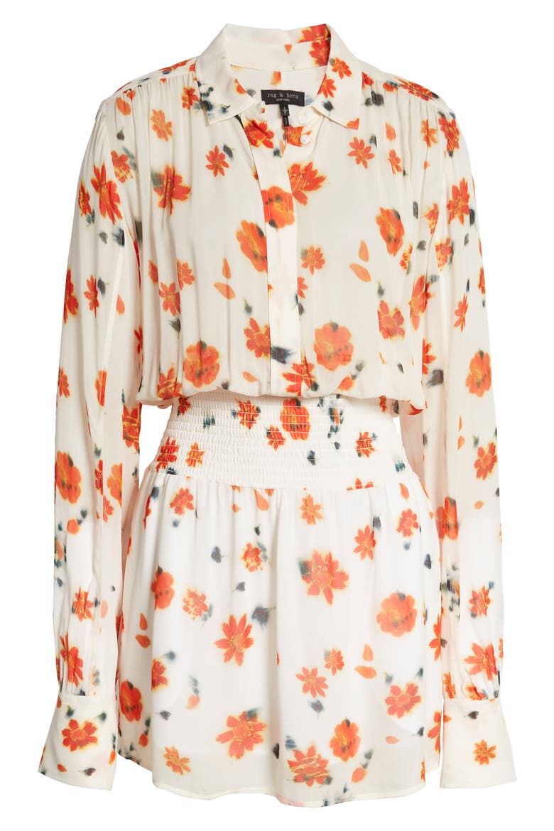 Bailey Smocked Floral Print Long Sleeve Dress, Alternate, color, PINKFLORAL