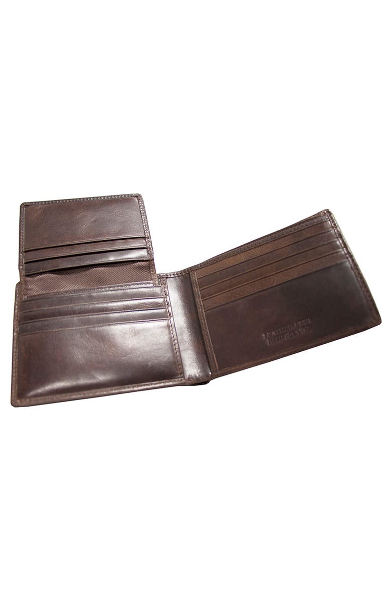 Mancini Left Wing RFID Billfold Wallet, Alternate, color, Brown