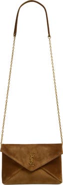 Saint Laurent Small Cassandre Suede Crossbody Bag