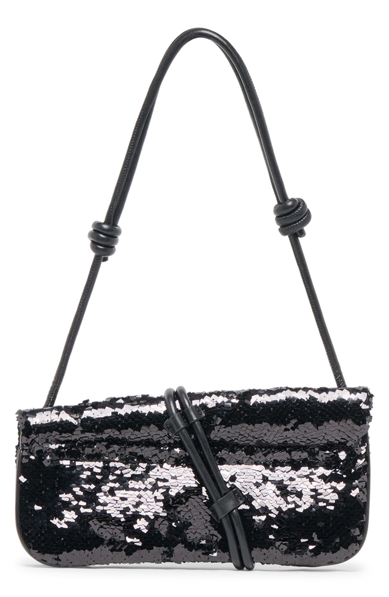 Dolce Vita Alice Sequin Shoulder Bag, Alternate, color, Black