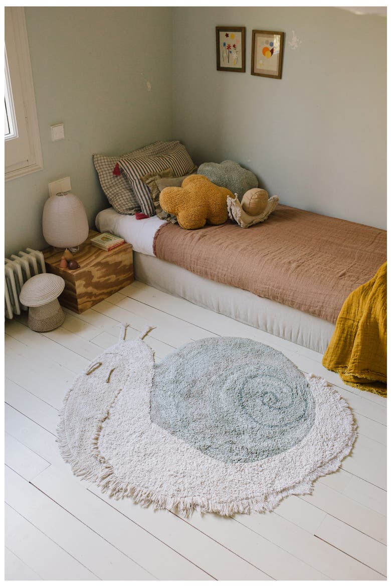Snail Washable Rug, Alternate, color, BLUE SAGE