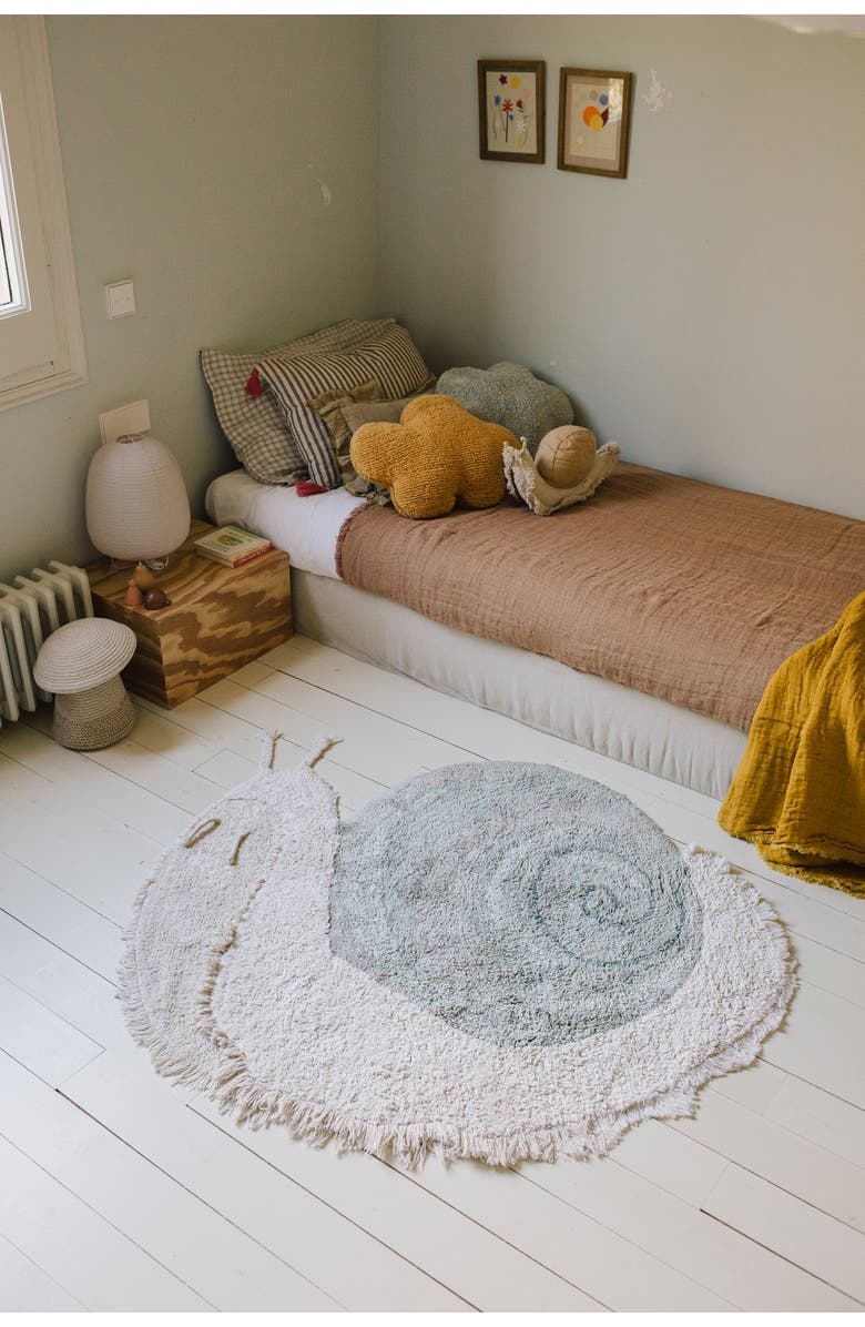 Lorena Canals Snail Washable Rug, Alternate, color, Blue Sage