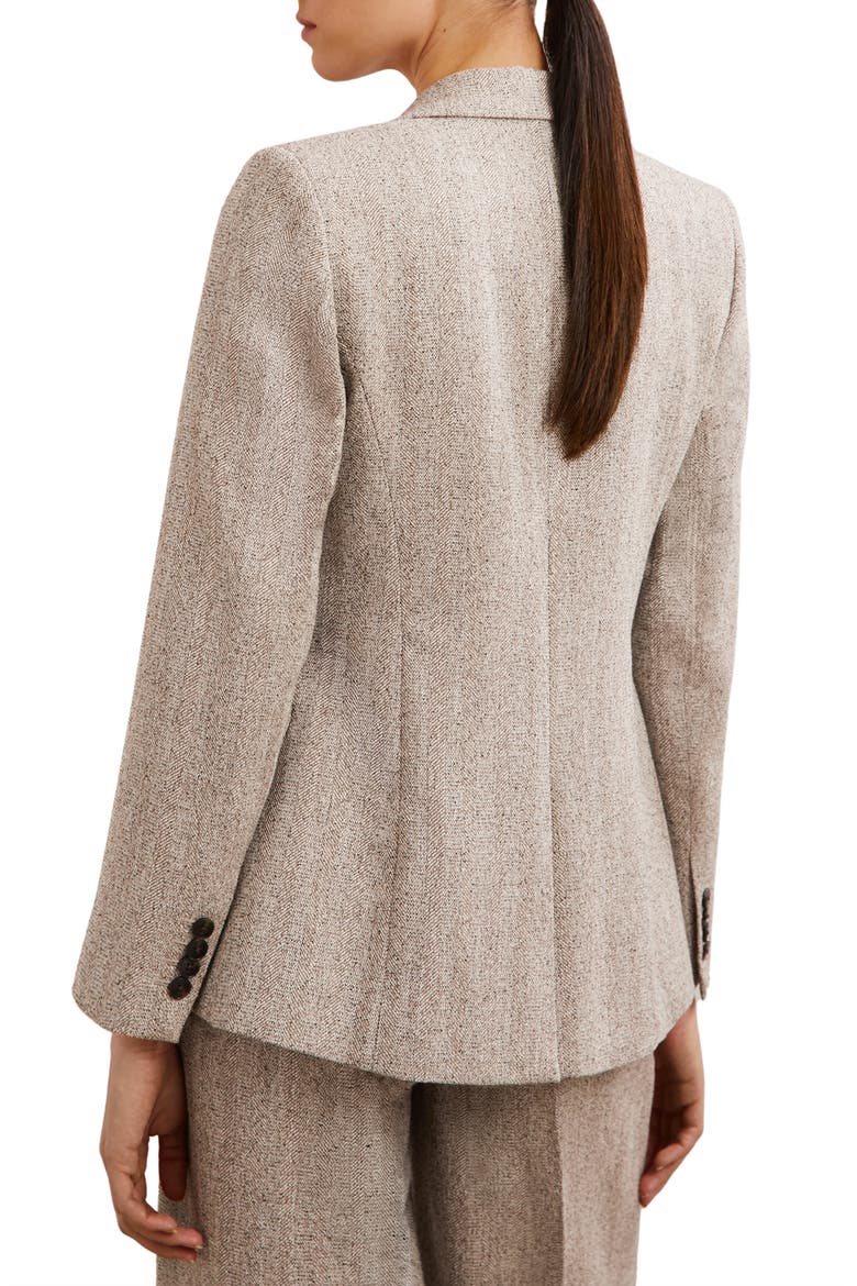 Isla One-Button Herringbone Jacket, Alternate, color, GREY