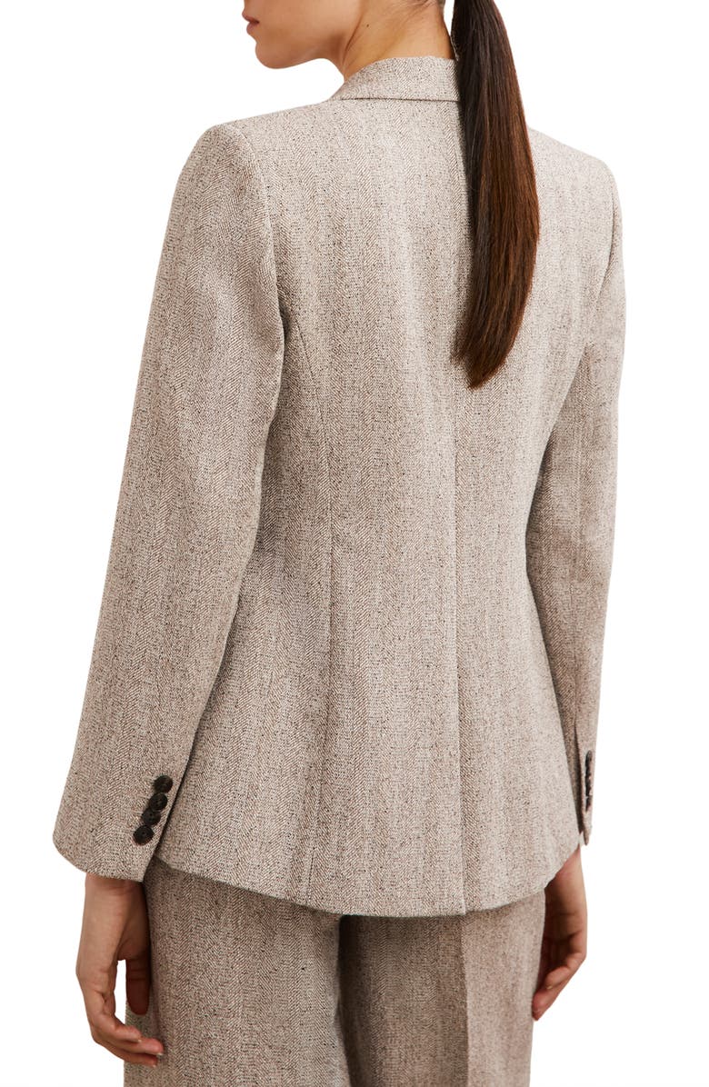 Reiss Isla One-Button Herringbone Jacket, Alternate, color, Grey