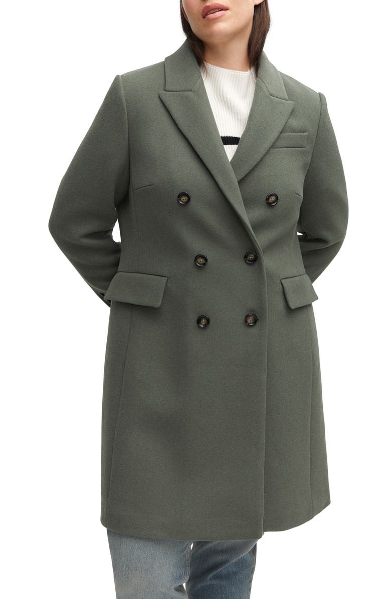 MANGO Double Breasted Coat, Main, color, 