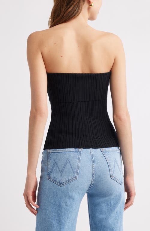 Open Edit Rib Tube Top In Black
