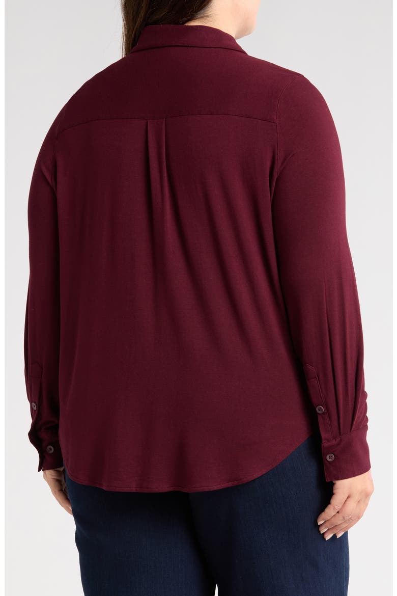 Elbe Button-Up Shirt, Alternate, color, BLACK CHERRY