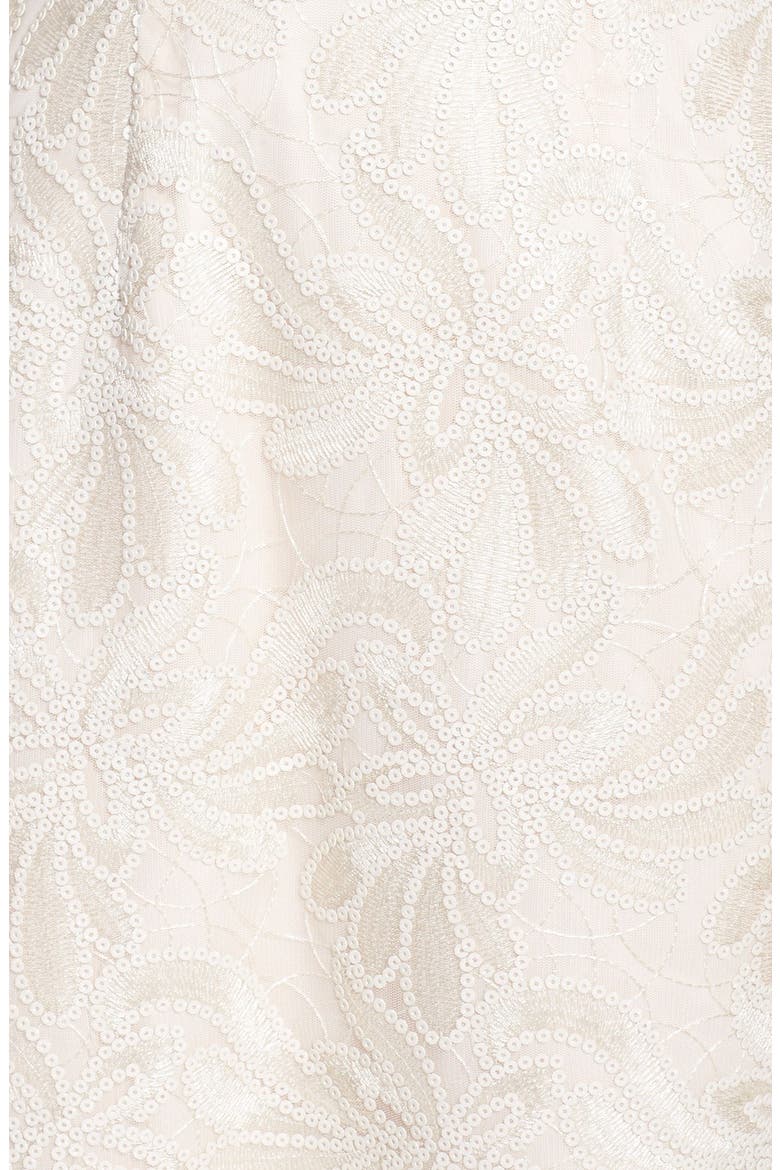 Embroidered Sequin Midi Dress, Alternate, color, IVORY