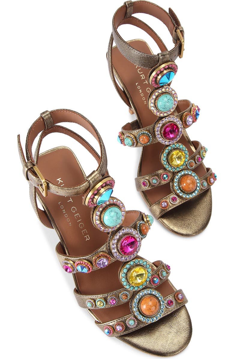 Kurt Geiger London Octavia Crystal Embellished Cage Sandal, Alternate, color,