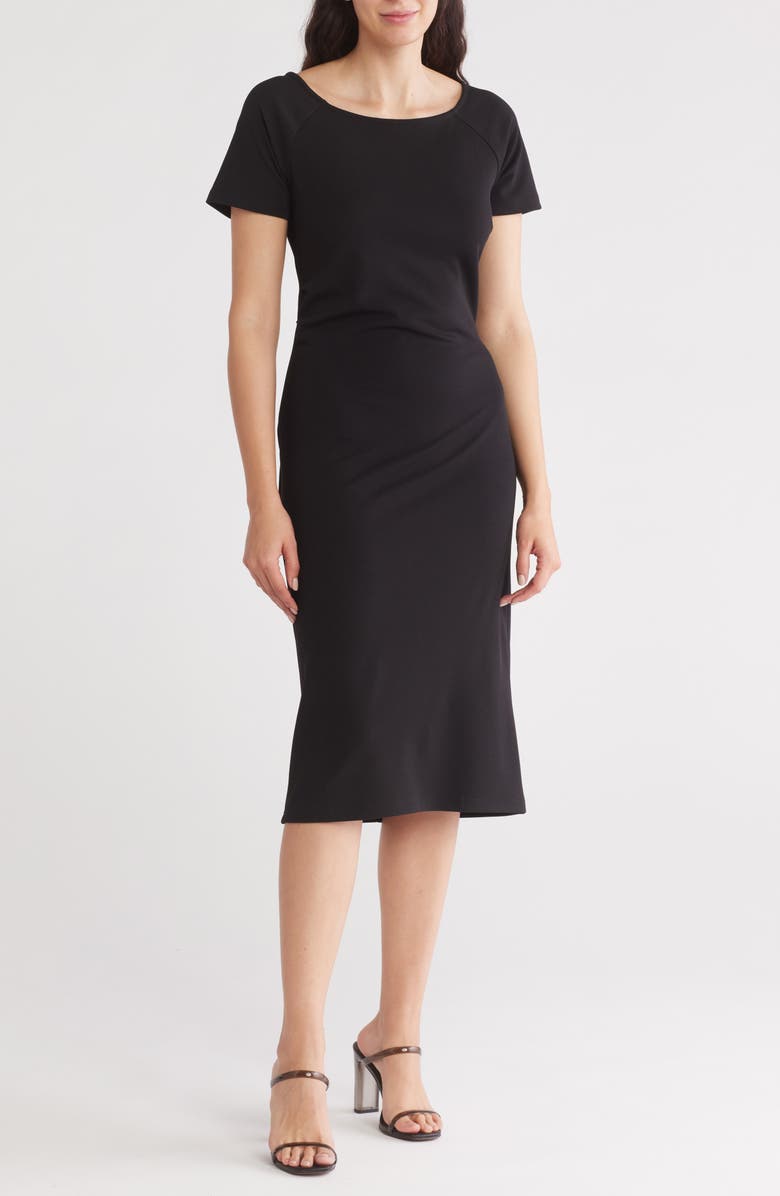 NORDSTROM RACK Short Sleeve Crepe Dress, Main, color,