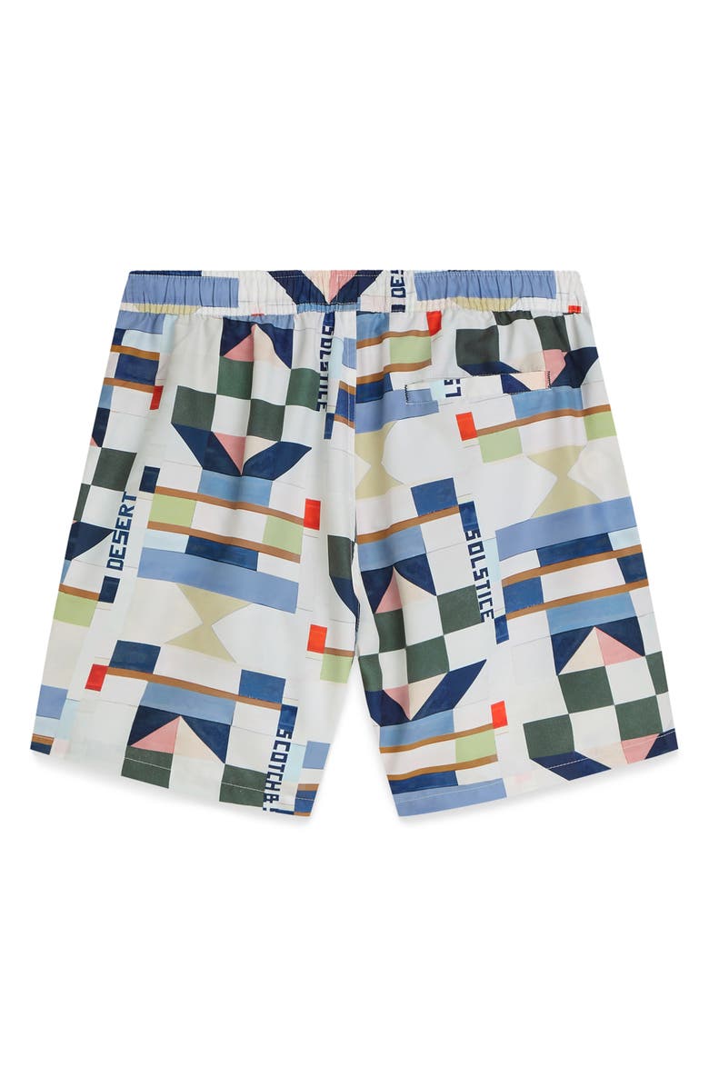 Scotch & Soda Patchwork Print Swim Trunks, Alternate, color, 