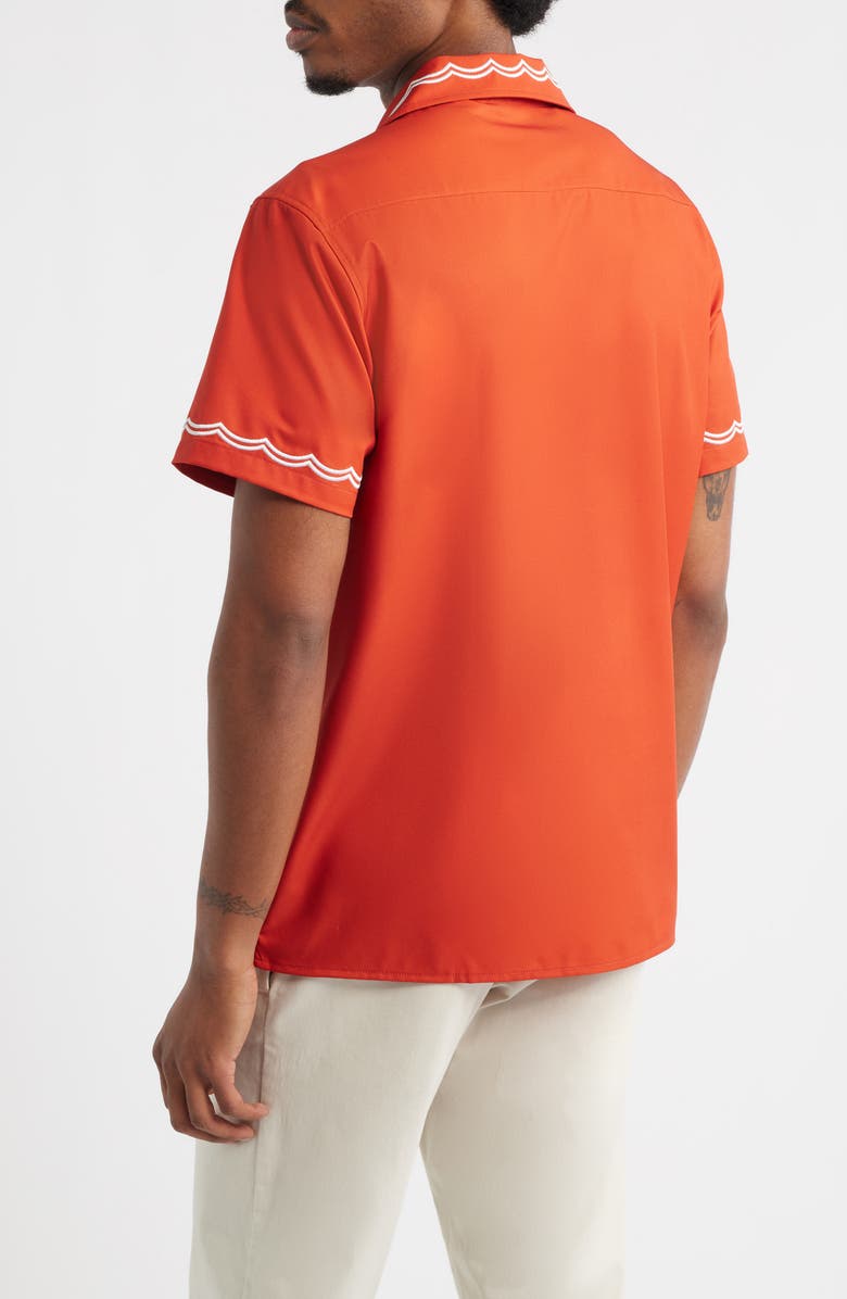 MAVRANS Rust Waves Performance Camp Shirt, Alternate, color, Red